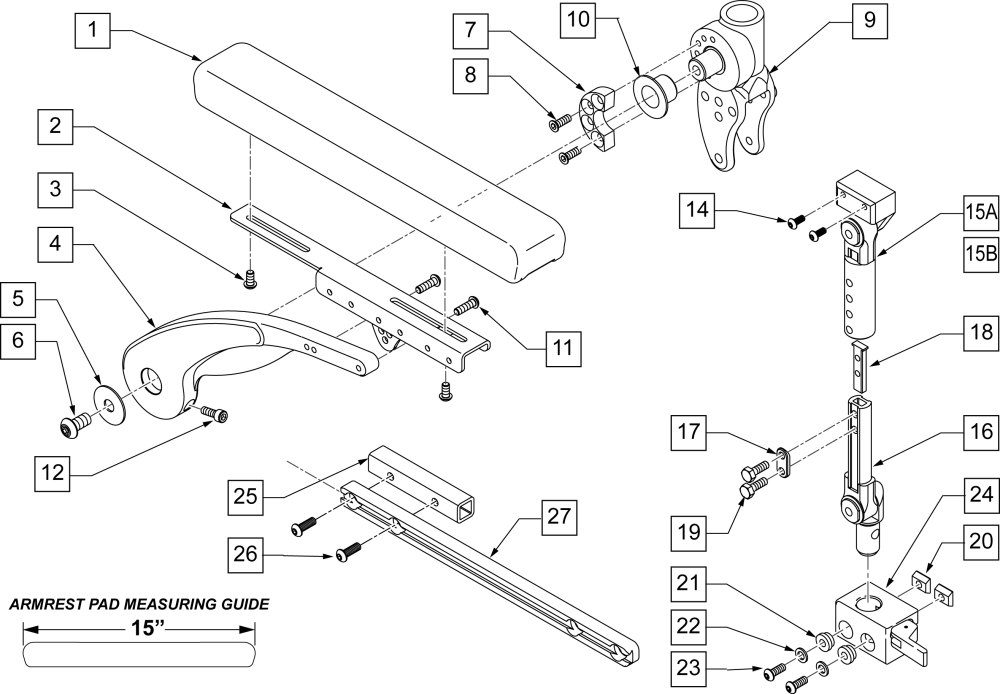 Asap Armrest parts diagram