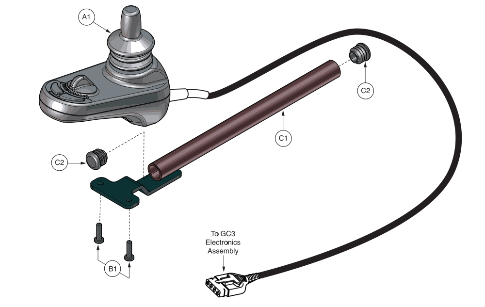 Gc2/gc3 Joystick Assy, Elite Es / Sport Portable parts diagram