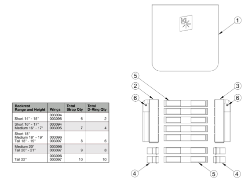 Liberty Tension Adjustable Back Upholstery parts diagram