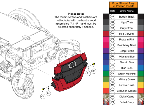 Front Shroud Complete, R-trak parts diagram