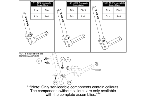 Angle Adjustable Lower Legrests, Short (used With 4 & 5 Inch Wide Footplates) - Style #8 parts diagram