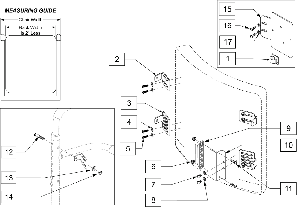 Curved Backrest parts diagram