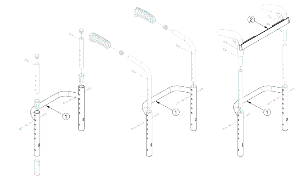 Rigid Height Adjustable Back Post With Non-adjustable Height Rigidizer Bar - Growth parts diagram