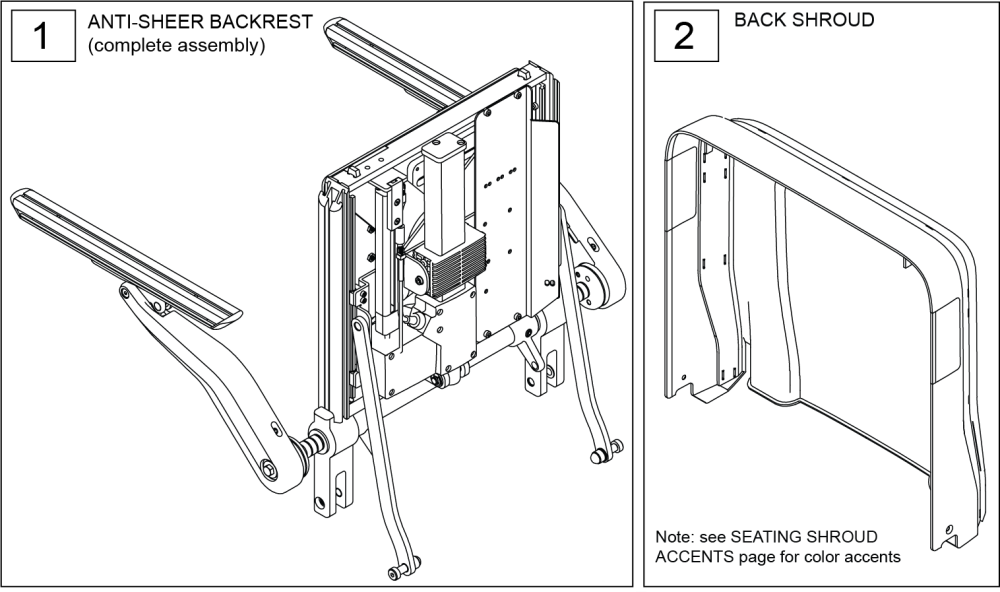 Up Backrest Anti-sheer parts diagram