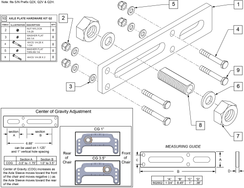 Amputee Axle Plate parts diagram