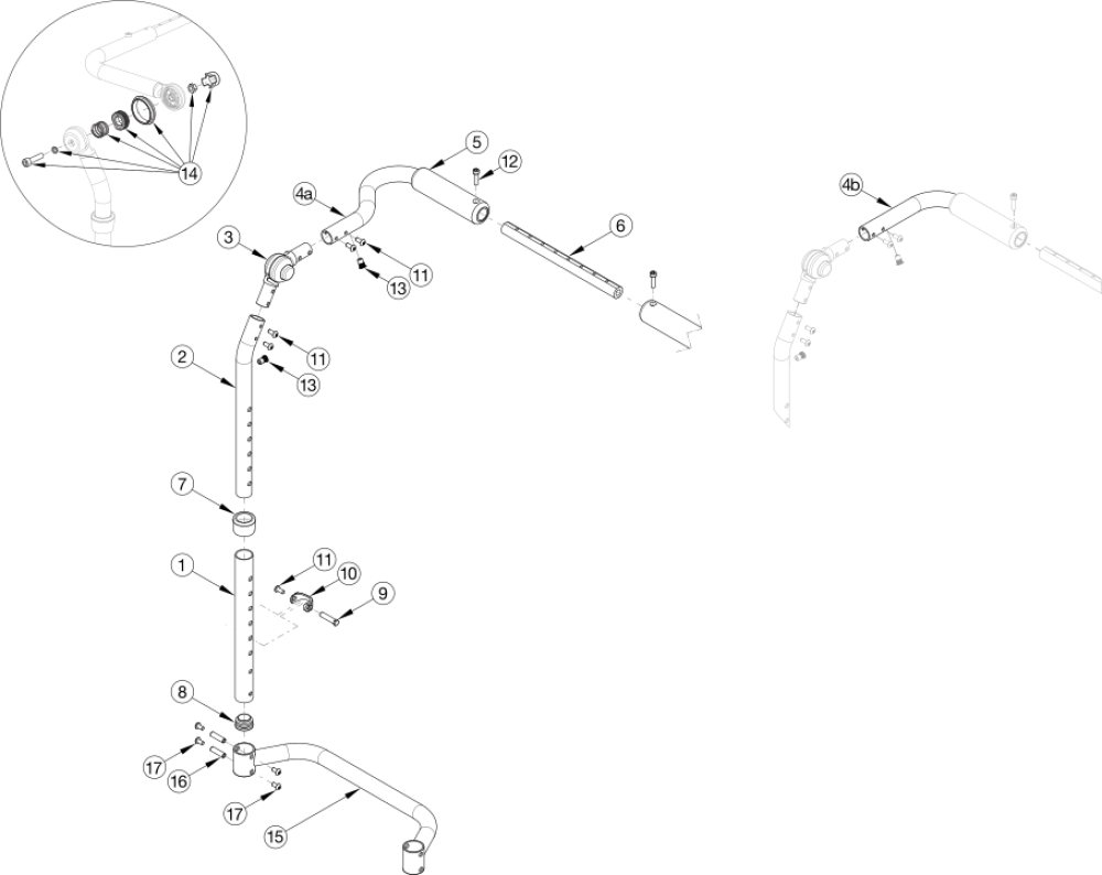 Clik / Rogue Xp Height Adjustable Integrated Handle parts diagram