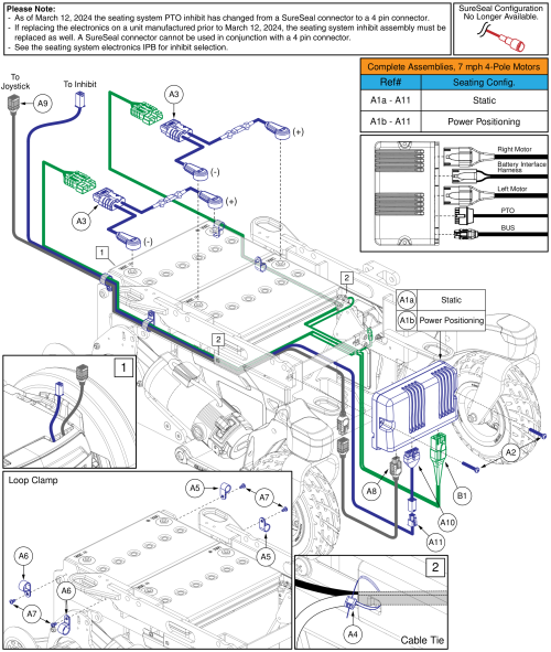 Ne+ Base Electronics, Manual Recline, 7 Mph, R-trak parts diagram