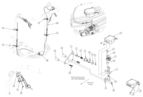 (discontinued 2) Focus Cr Dual Hand Tilt Mechanism Fixed Height With Adjustable Handle Back parts diagram