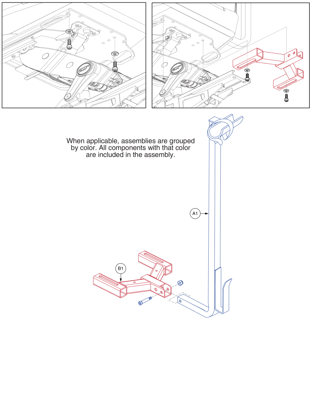 Walker Holder - Jazzy Air 2 parts diagram