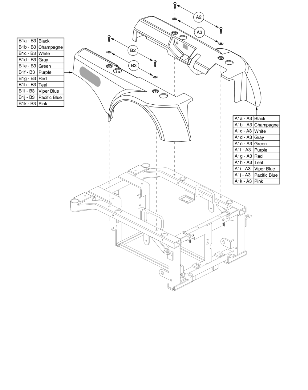 Shroud Assembly, Jazzy 1113 Ats parts diagram