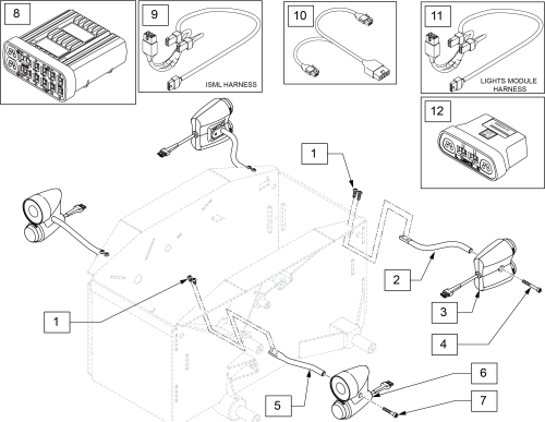 Q300m- Lights parts diagram