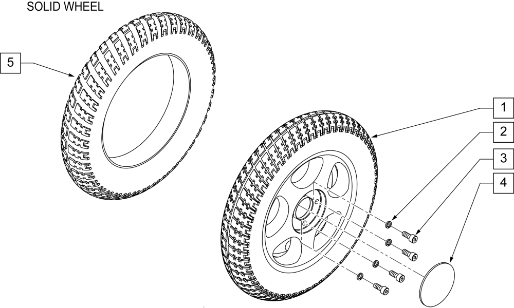 Drive Wheel Silver 5 Spoke parts diagram