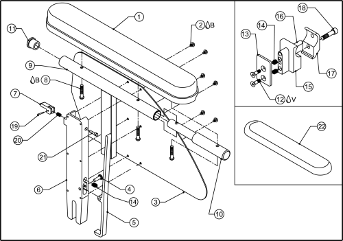 Desk Arm Vw Full Length Pad Assy parts diagram
