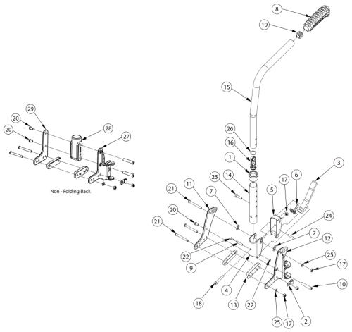 Liberty 8 Degree Bend Backrest parts diagram