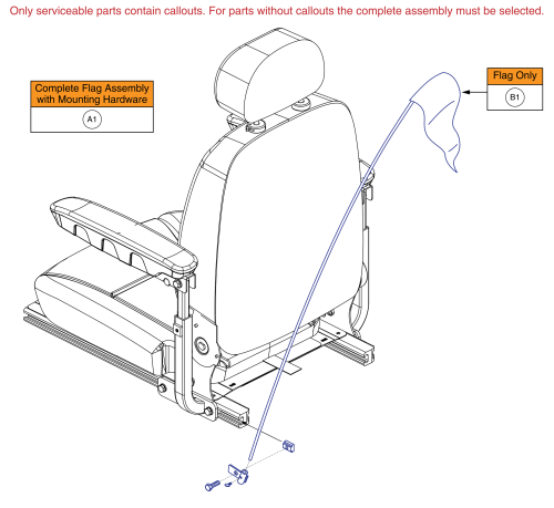 Flag Assembly For Q-captains parts diagram