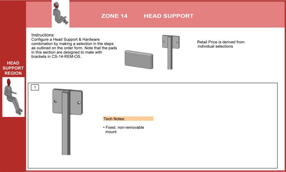 Cs-14-head-os Head Support With Fixed Hdwr (2 Of 2) parts diagram