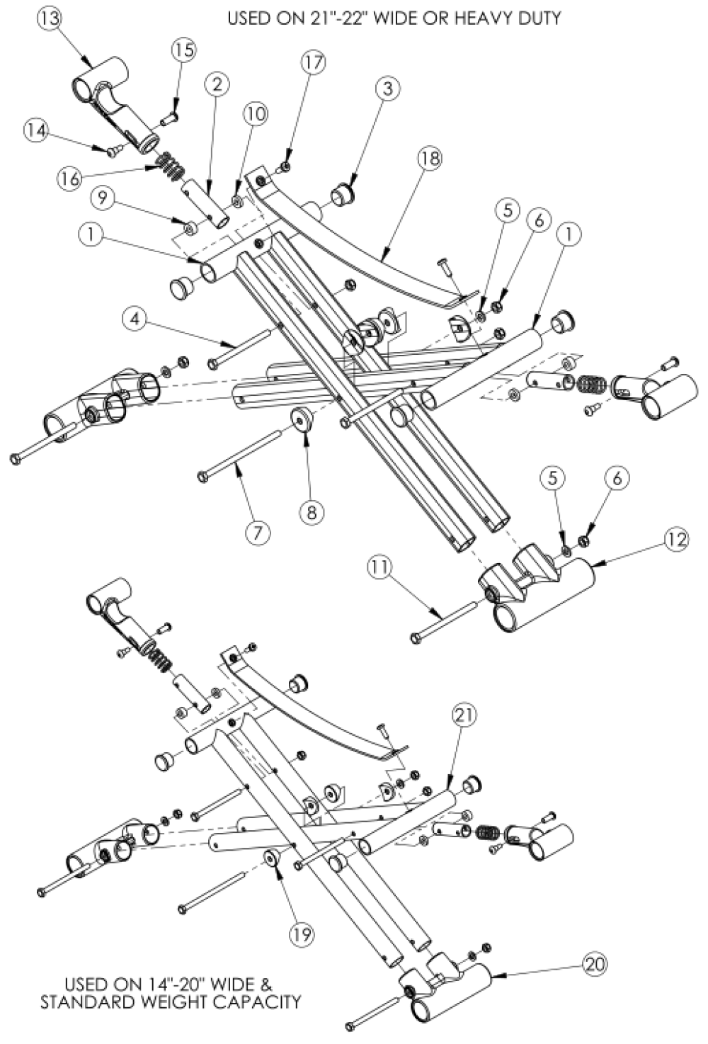 Catalyst 4 Cross Braces - Open Seating (seating System) parts diagram