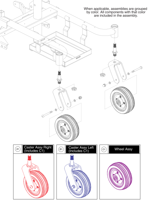 Caster Assembly parts diagram