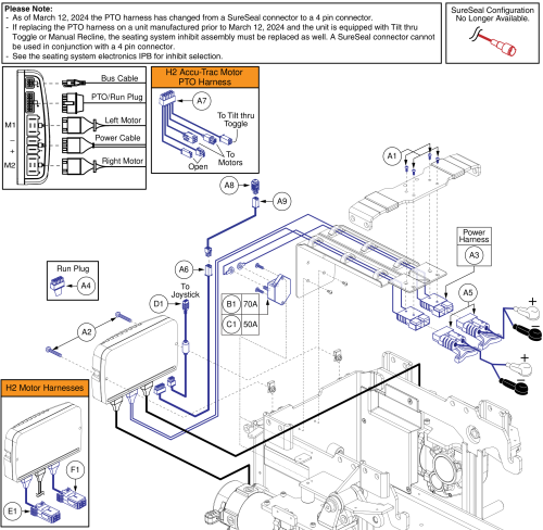 Q-logic 2 Electronics Hardware & Harnesses, W/o Fender Lights, Edge Z / Q6 Ultra parts diagram