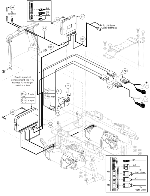 Ne Plus Electronics - Q6 Edge, Tb3 Lift Only, 5 / 6mph Motors, Am1 (config# 04) parts diagram