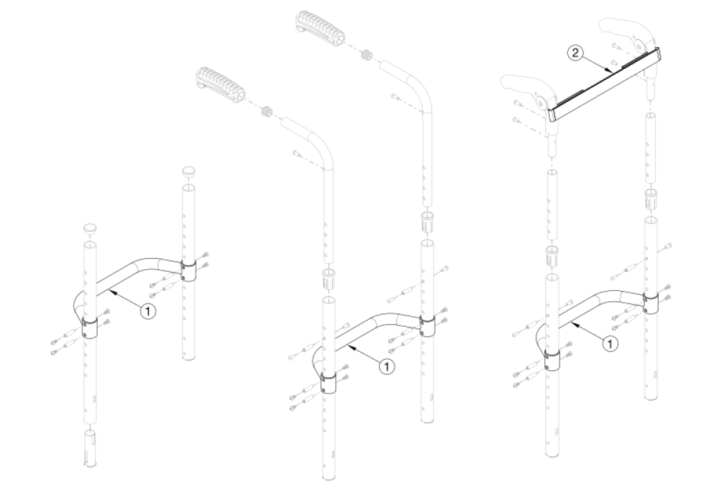 Rigid Fixed Height Back Post With Adjustable Height Rigidizer Bar - Growth parts diagram