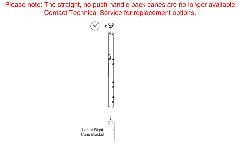 Back Cane Extrusion - Straight, Pediatric Size, Version 2 parts diagram