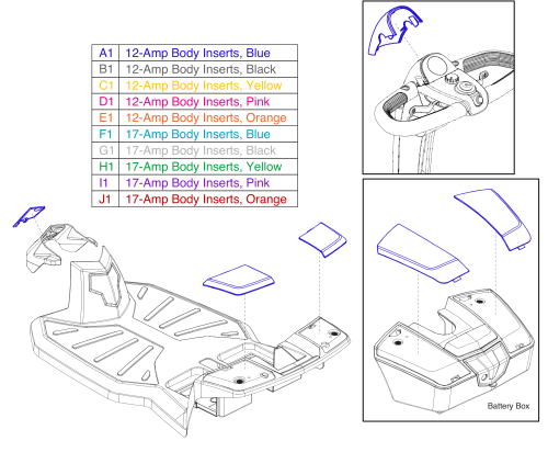 Body Shroud Inserts, 3-wheel, Go-go Lx parts diagram