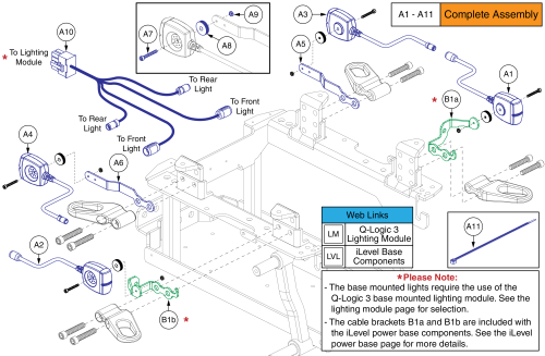 Q6 Edge 2.0/3 Base Mounted Lights, Tb3 W/ Ilevel parts diagram