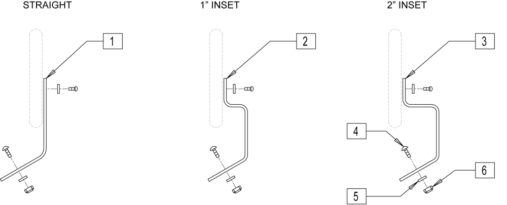 Fixed Thigh And Pelvic Pad Brackets parts diagram