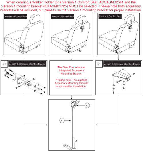 Walker Holder - Comfort Seat parts diagram