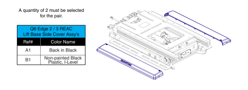 Edge 2/3 Plastic Side Covers, Reac Lift / I-level parts diagram