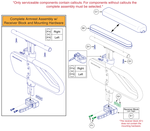 Full Length, Single Post, Height Adjustable Armrest, Synergy/tb2 parts diagram