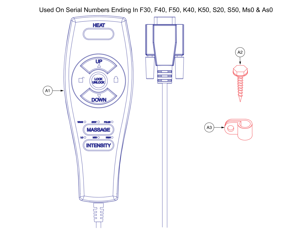 Used W/ Serial Numbers Ending F30, F40, F50 H40, K50, S20, S50 Ms0 & As0 parts diagram