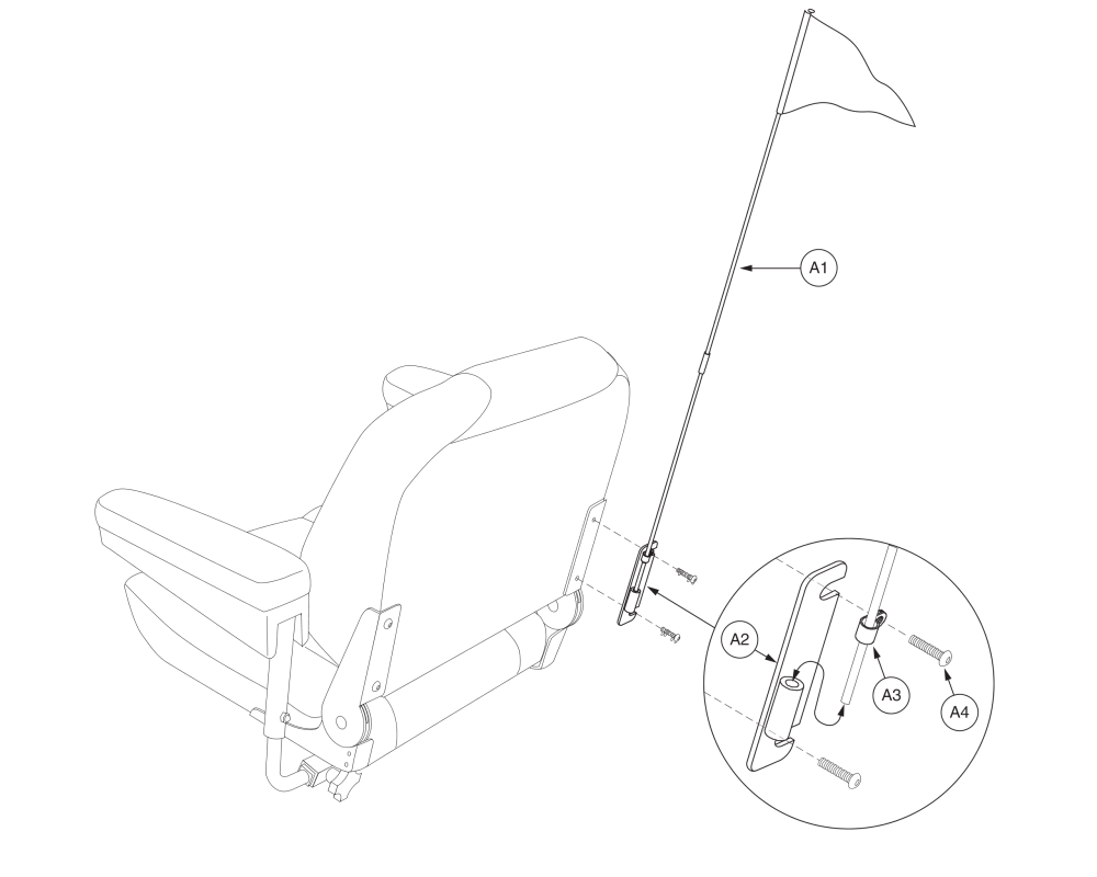 Flag Assembly - Universal Hinge Mount parts diagram