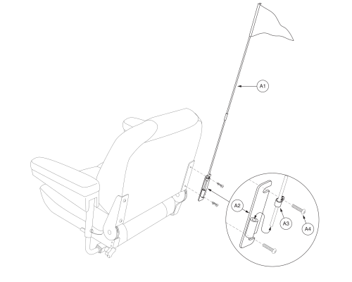 Flag Assembly - Hinge Mount, Pinchless Hinge / Medium Back Seats parts diagram