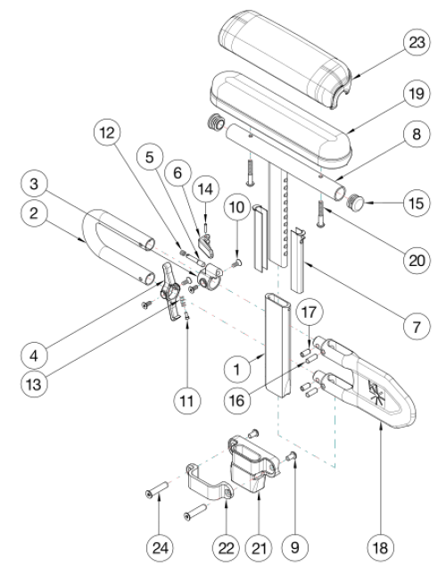 Catalyst Height Adjustable Low T-arm parts diagram