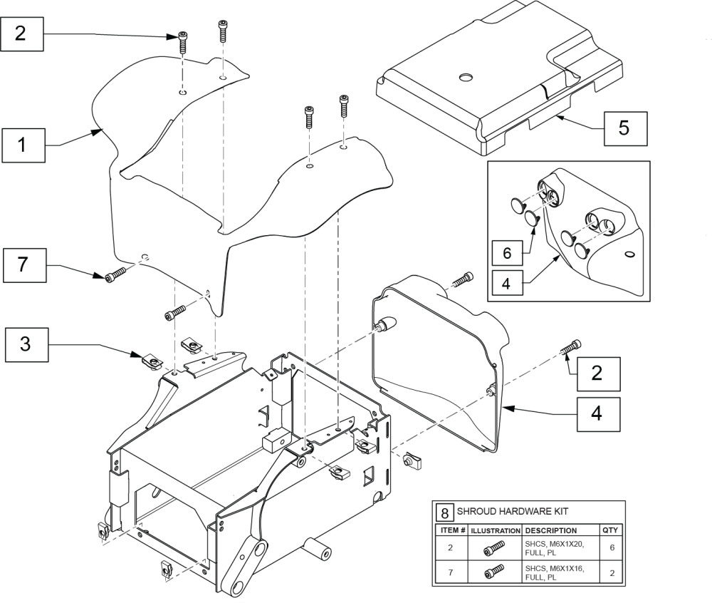 Q700 M - Shrouds parts diagram