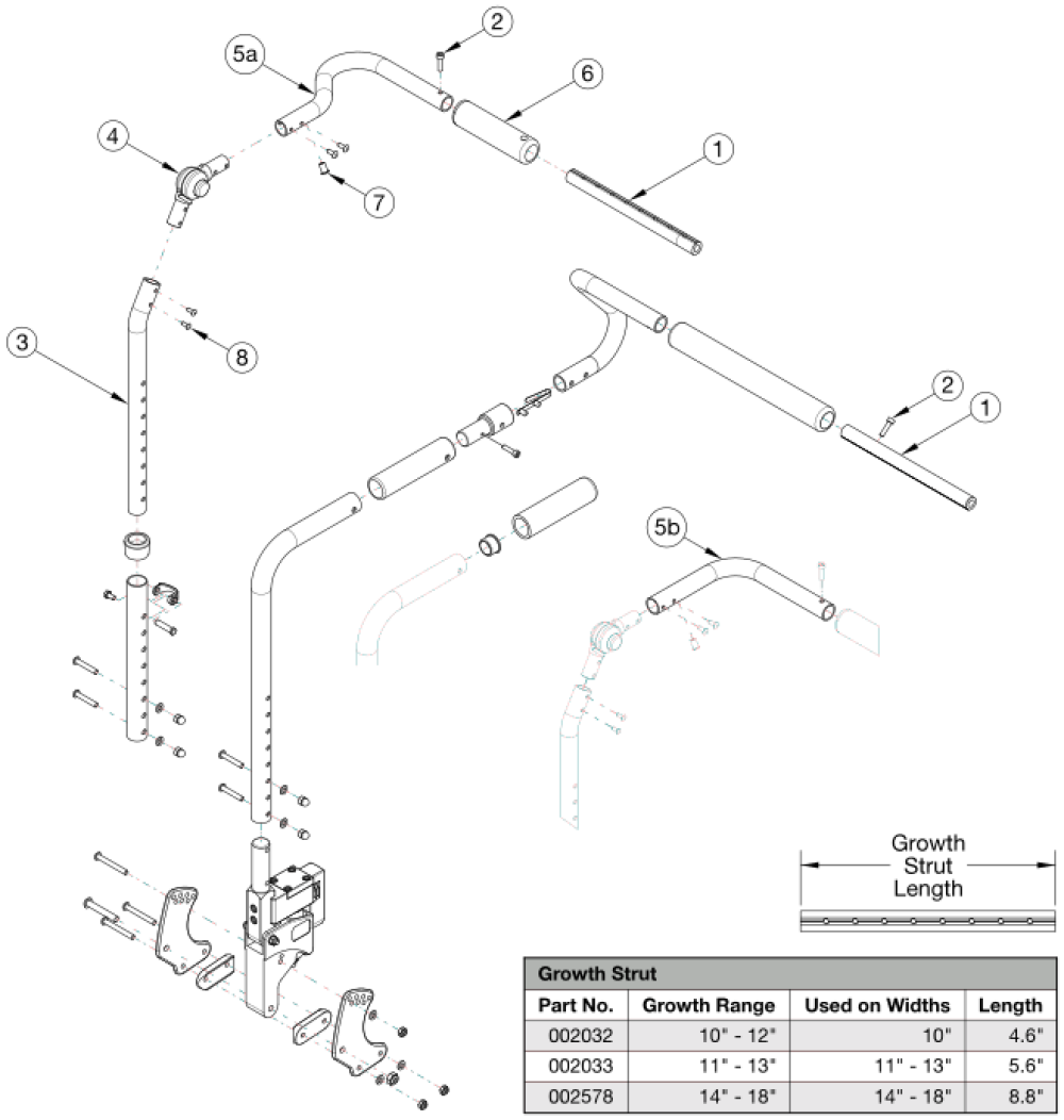 Flip Dynamic Back - Growth parts diagram