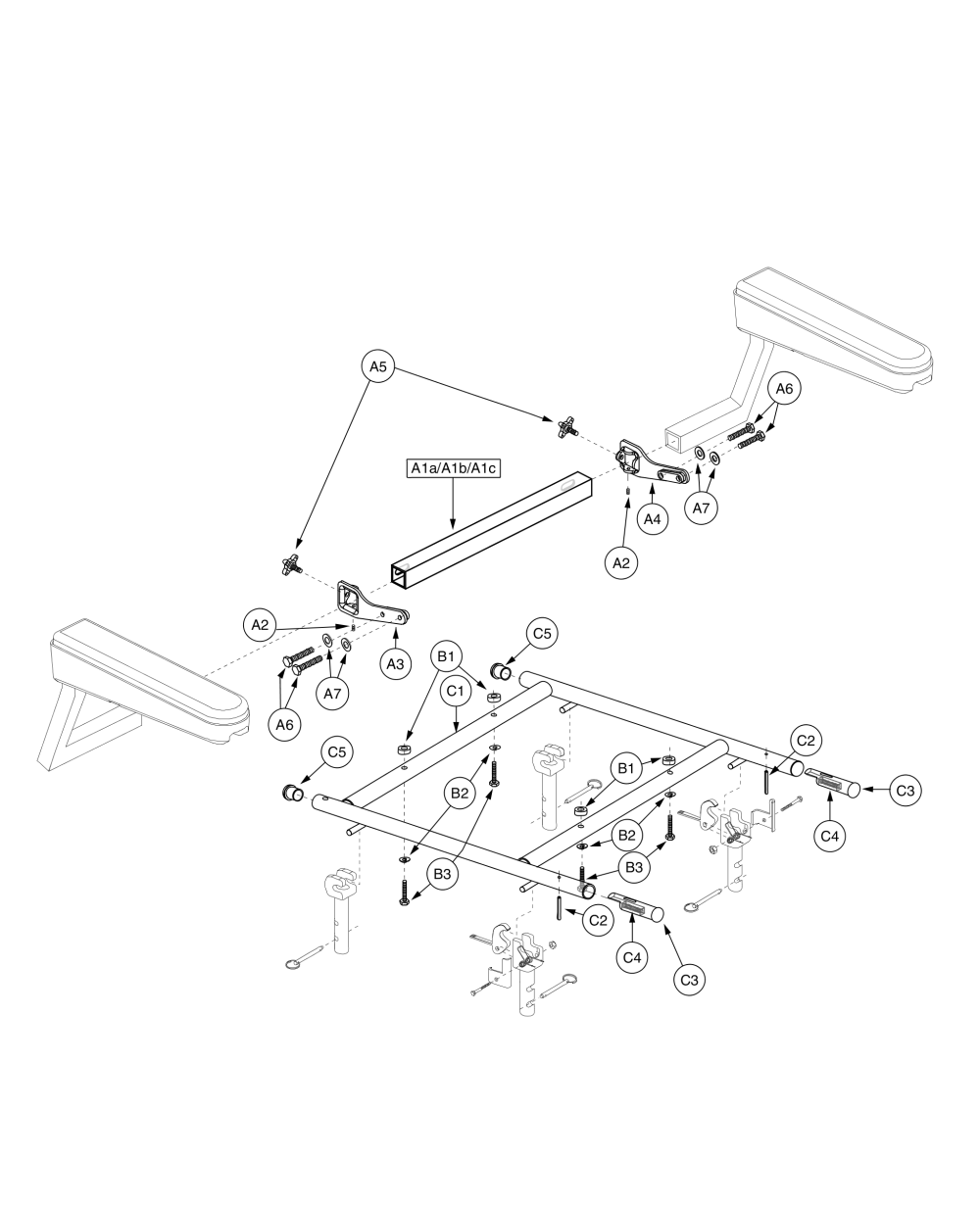 H - Frame - 16 - 20w, Ltd Recline, Solid Seat Pan parts diagram