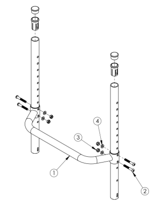 (discontinued) Rogue Fixed Height Backrest With Adjustable Height Rigidizer Bar - Growth parts diagram