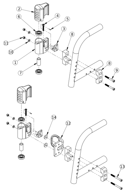 Catalyst 5 Performance Caster Housing For Fixed Front parts diagram