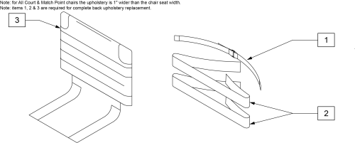 Matchpoint/allcourt Adj Backrest Upholstery parts diagram