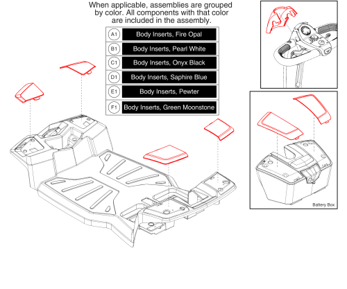 Color Shroud Inserts, Jazzy Zts parts diagram