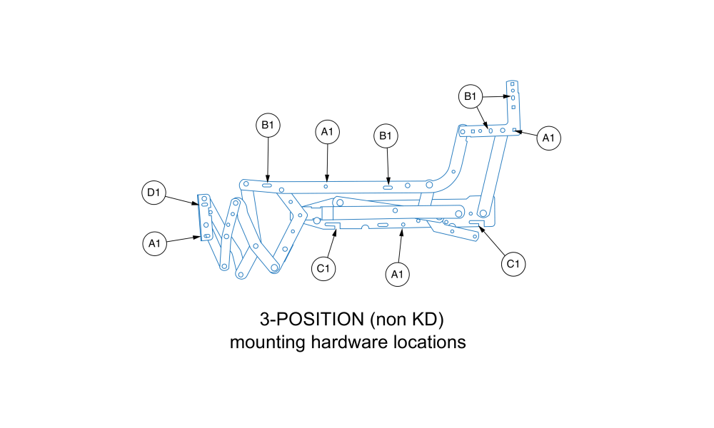 3-position Scissor Hardware parts diagram