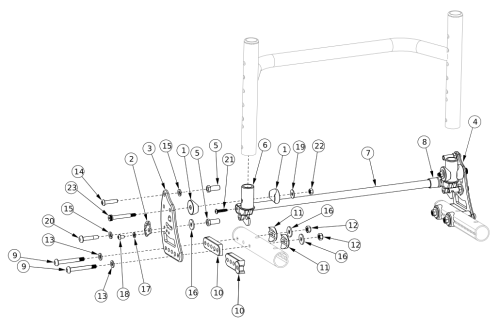 (discontinued 1) Ethos Backrest Mount And Hardware parts diagram