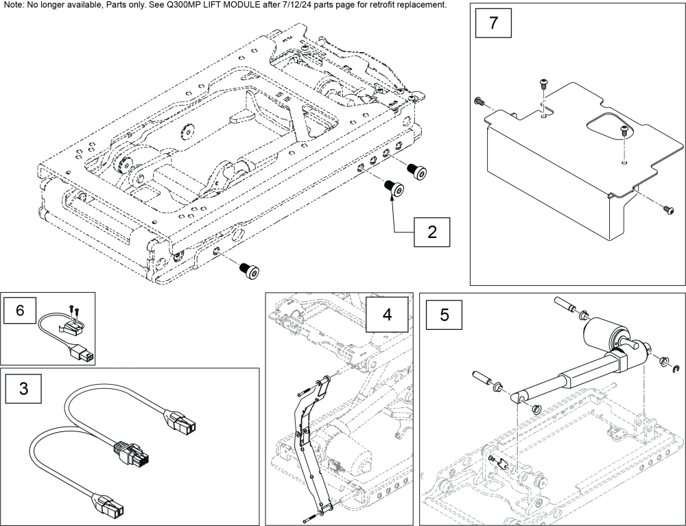 Q300ml Lift Module Prior To 7/12/24 parts diagram