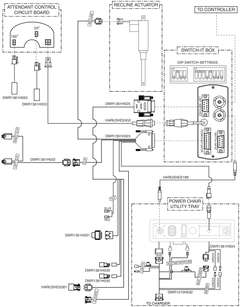 Electrical Diagram - Sync Recline & Comb Legs W/ Ind Cont Comb Legs, Switch-it parts diagram