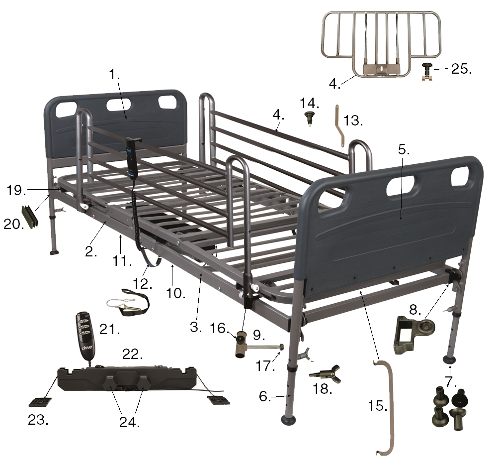 Parts For Competitor™ Semi-electric Bed parts diagram