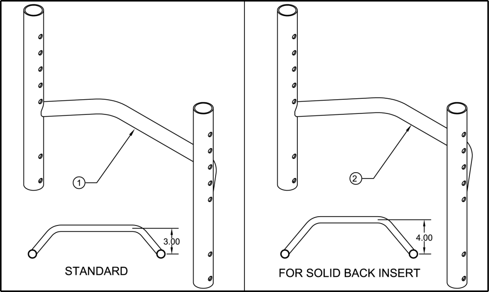 2) Heavy Duty Titanium Backrest parts diagram