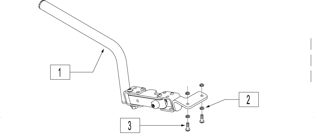 Joystick Arms Swing Away Round Tube Style parts diagram